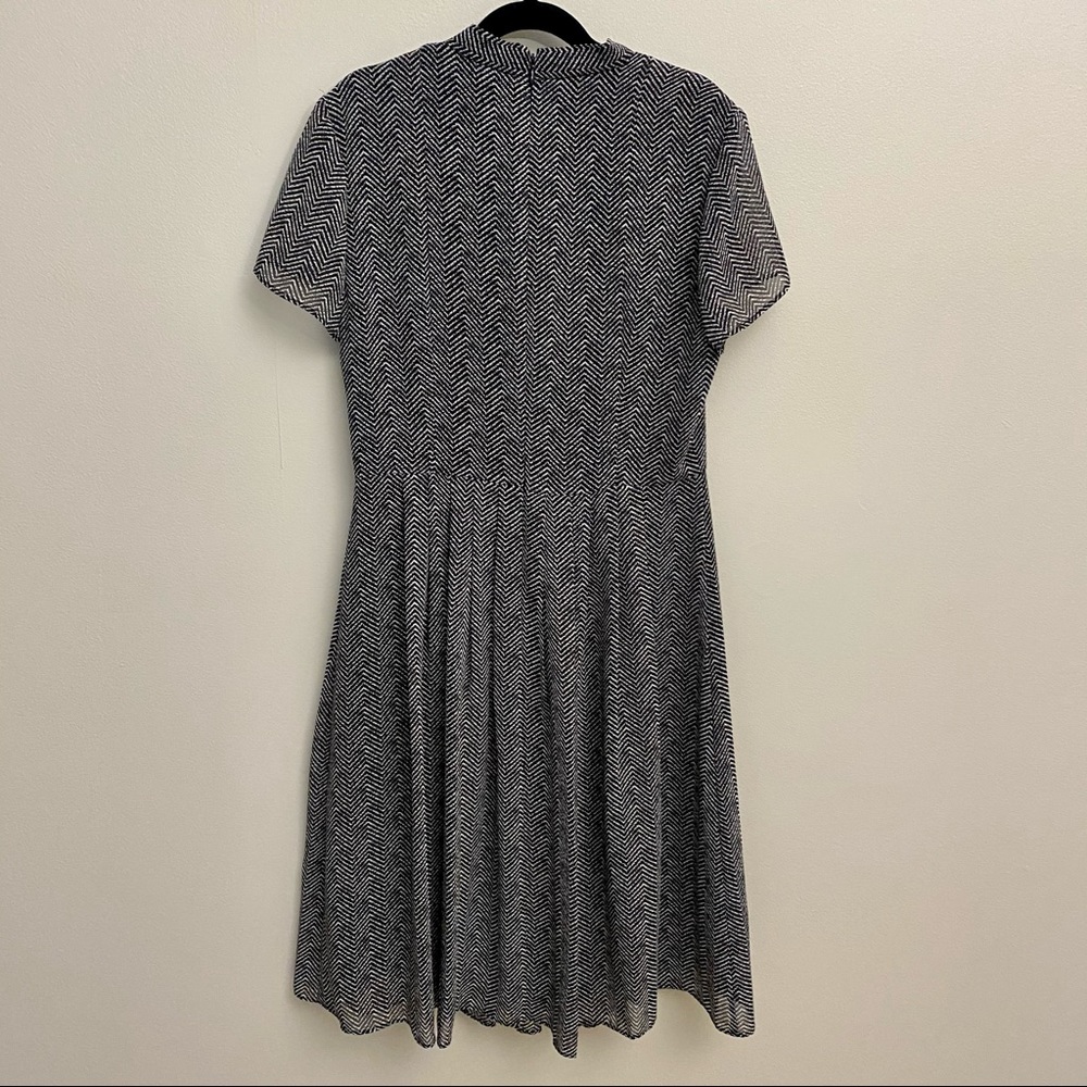 Ann Taylor 00P Petite Herringbone Tie Neck Dress - Picture 5 of 8
